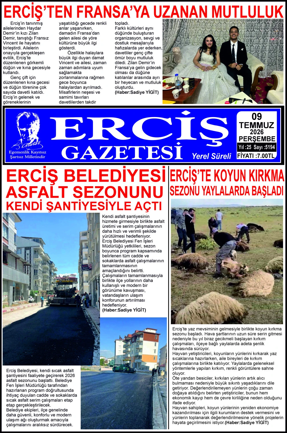 ERCİŞ GAZETESİ