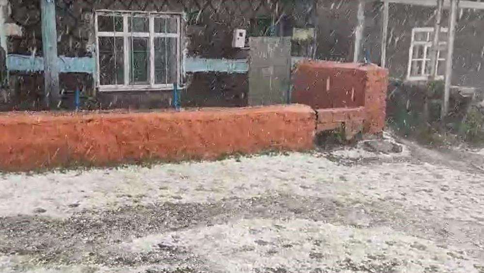 Ardahan'da dolu yağışı sonrası her yer beyaza büründü