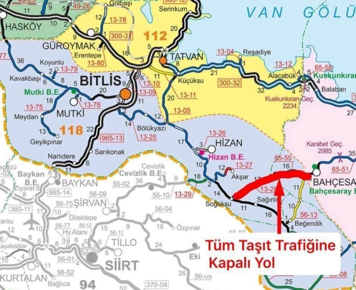 Bah&ccedil;esaray-Hizan yolu ge&ccedil;ici olarak ulaşıma kapatıldı