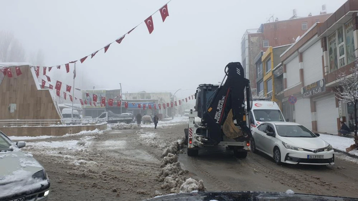 Başkale'de kar yağışı