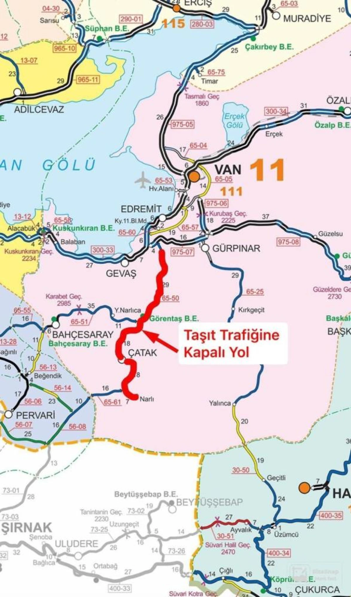 &Ccedil;atak yolu ara&ccedil; trafiğine kapatıldı