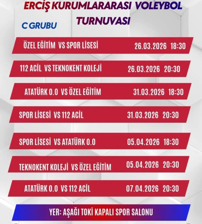 Erciş&rsquo;te Kurumlararası Voleybol Turnuvası Başladı