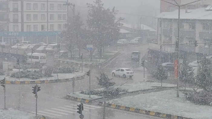 Erciş&rsquo;te nisan ayında kar yağışı