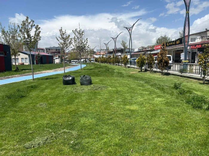 Erciş&rsquo;te Parklarda &Ccedil;im Bi&ccedil;me &Ccedil;alışması