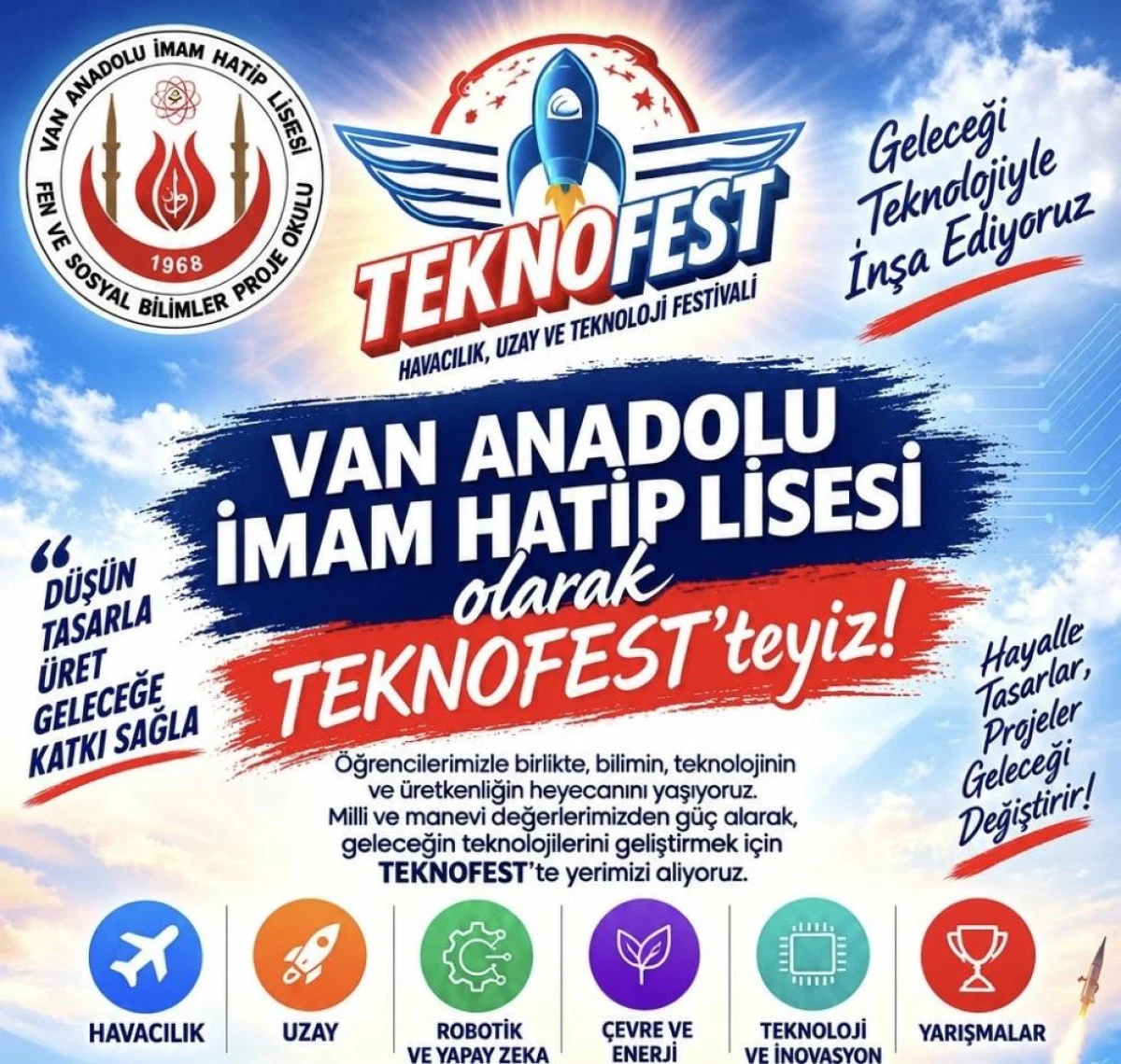 Van Anadolu İmam Hatip Lisesinden TEKNOFEST'e 100 kişilik katılım