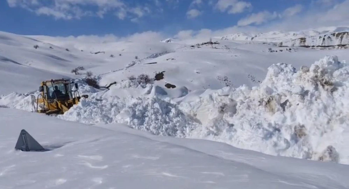 Van'da 5 metreyi bulan karda yol a&ccedil;ma &ccedil;alışması