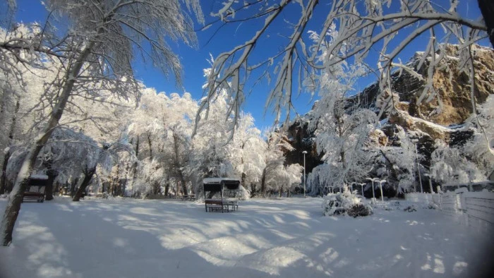 Van'da gece yağan kar kartpostallık manzaralar oluşturdu