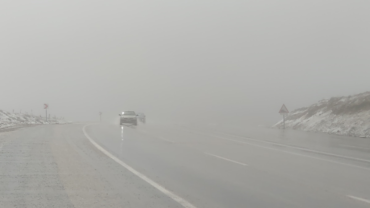 Van’da Kurubaş Geçidi’nde yoğun sis etkili oldu