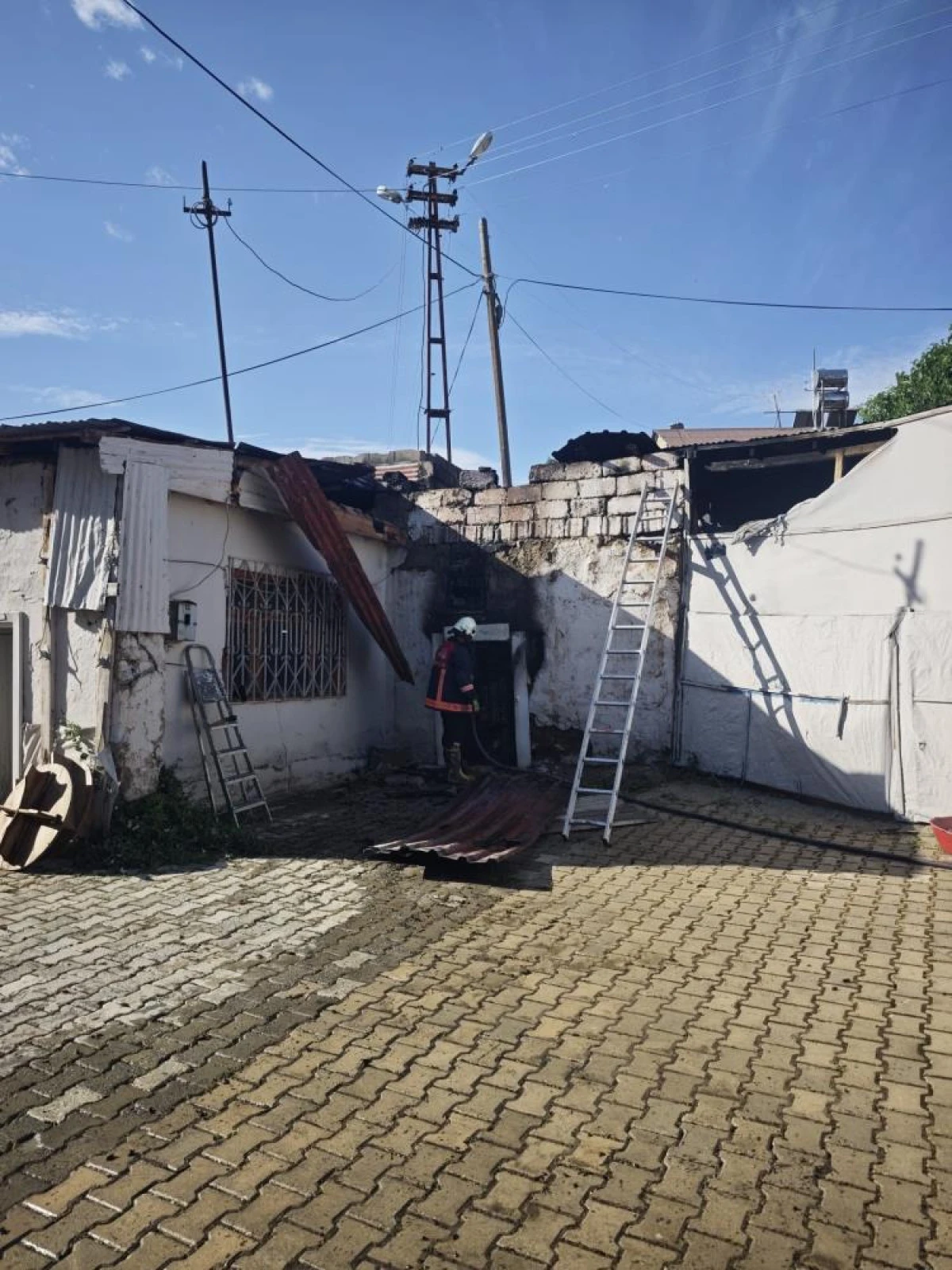 Van'da odunluk yangını